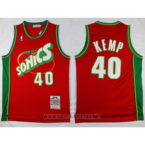 Camiseta Seattle SuperSonics Shawn Kemp NO 40 Historic Retro Rojo